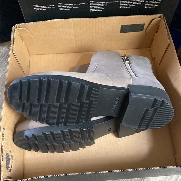 Sorel Emilie II zip waterproof boots quarry/black NWT 8M - Picture 7 of 9